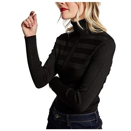 Morgan donna pull manche longue col roulé lurex mentosa maglione not applicable, noir, txl
