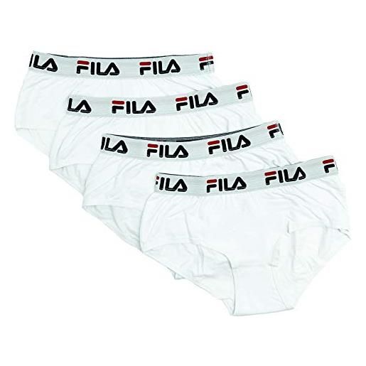 FILA set di 4 mutandine da donna in cotone (m, pack mutandine bianche), confezione di mutandine bianche, m