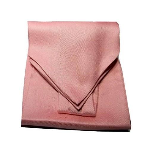 Avantgarde - cashe col uomo tinta unita ascot seta prodotto italiano, colore: rosa rigatino