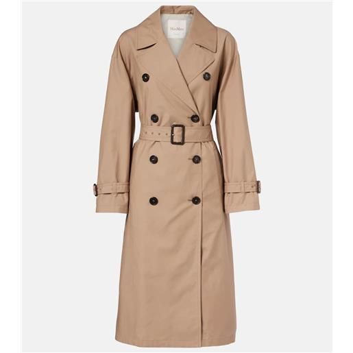 Max Mara trench fiorito in twill di misto cotone