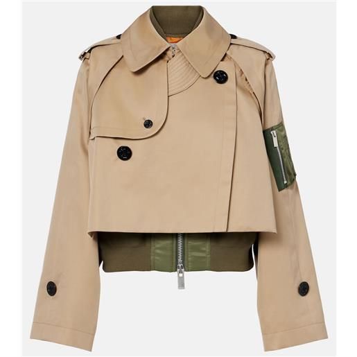Sacai giacca in gabardine e twill di misto cotone