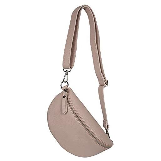 AMBRA Moda ambra. Moda glx10 - borsa marsupio da donna uomo unisex, borsa a tracolla in vera pelle (nuderosa)