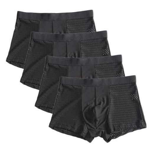 BORATO intimo da uomo taglie forti slip da uomo per taglie forti4 pz/lotto 10xl boxer brief xxxxl pantaloncini di grandi dimensioni traspiranti della biancheria intima 5xl 6xl 7xl 8xl-nero-5xl-4pcs