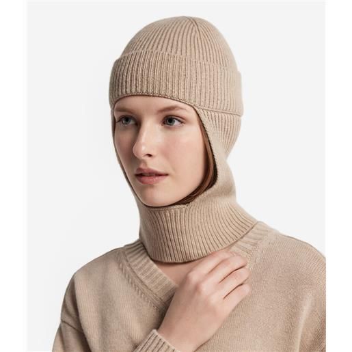 Falconeri cappello balaclava in cashmere vaniglia light