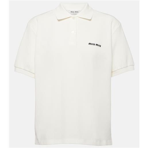 Miu Miu polo in piquã© di cotone con logo