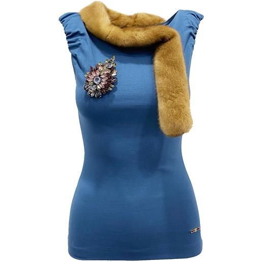 Dsquared2 mink collar sleeveless top