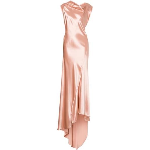 Alberta Ferretti abito lungo in raso - rosa