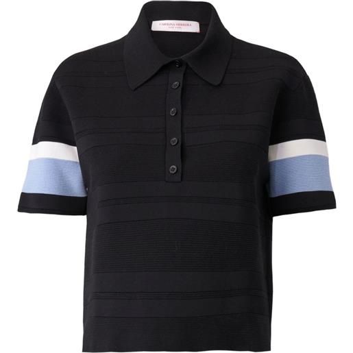 Carolina Herrera polo con dettaglio a righe - nero