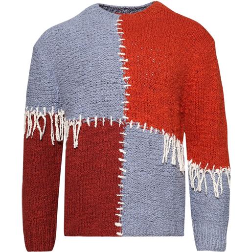 The Elder Statesman maglione con design patchwork - blu