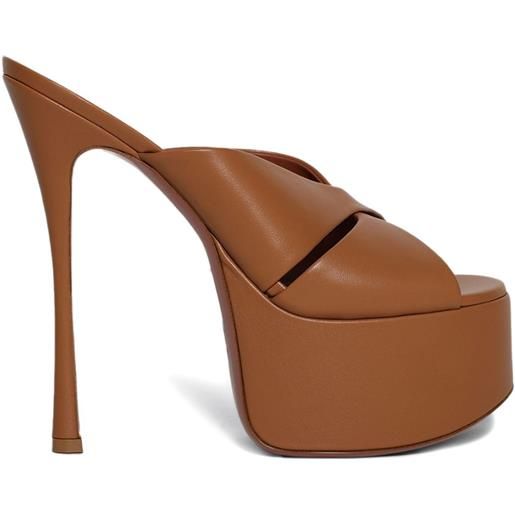Amina Muaddi sandali salma con plateau 155mm - marrone