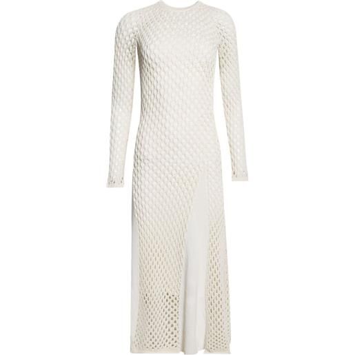 diotima abito anansi con inserti in rete - bianco