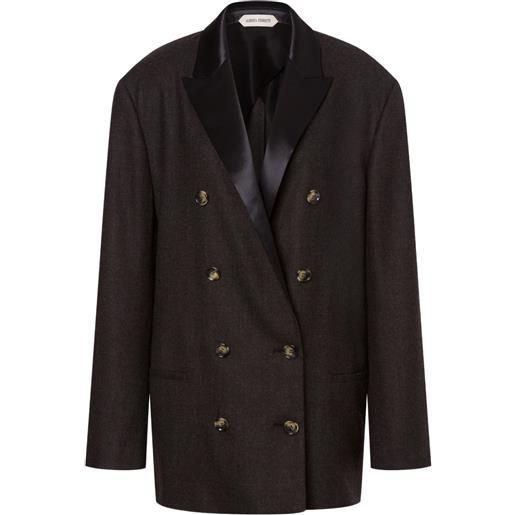 Alberta Ferretti blazer doppiopetto in lana - grigio