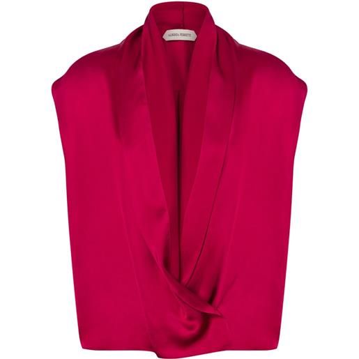 Alberta Ferretti blusa in raso - rosa