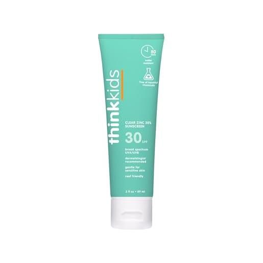 Thinksport kids clear zinc sunscreen lotion spf 30 89ml