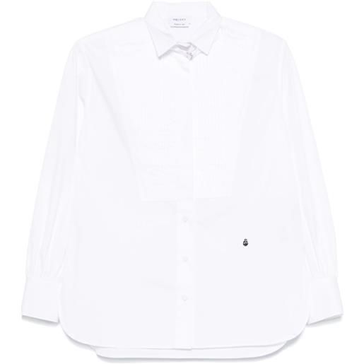 Alexander McQueen camicia con inserto plissettato - bianco
