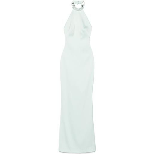 SILK LOVE & LACE abito con decorazione e scollo all'americana - verde