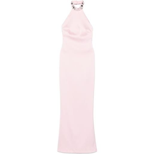 SILK LOVE & LACE abito con decorazione e scollo all'americana - rosa