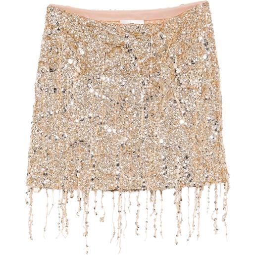 Elisabetta Franchi minigonna con paillettes - oro