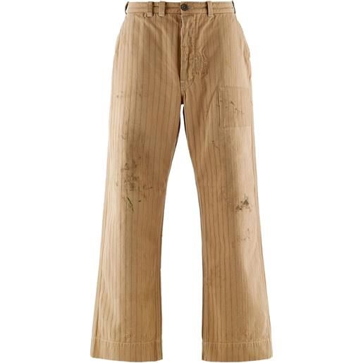 SAINT MXXXXXX pantaloni gessati - marrone