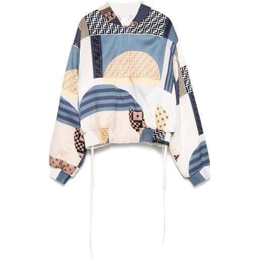 FENDI bomber reversibile crop - blu