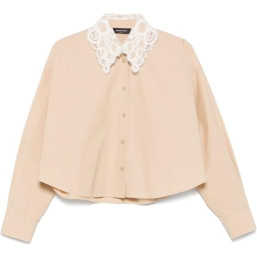 Fabiana Filippi camicia con colletto in pizzo - toni neutri