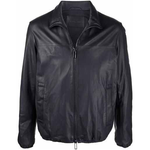 Emporio Armani giacca biker con coulisse - blu