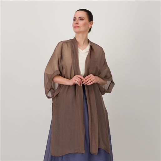 Mood Atelier spolverino a kimono in viscosa e seta