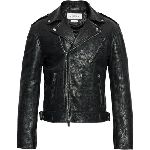 Alexander McQueen giacca bikerin pelle - nero