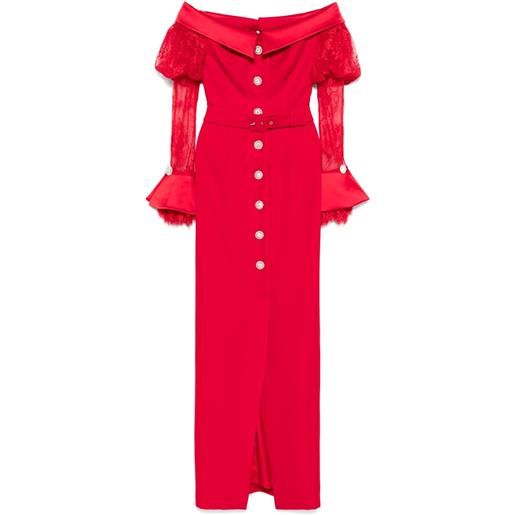 SILK LOVE & LACE abito con spalle scoperte - rosso