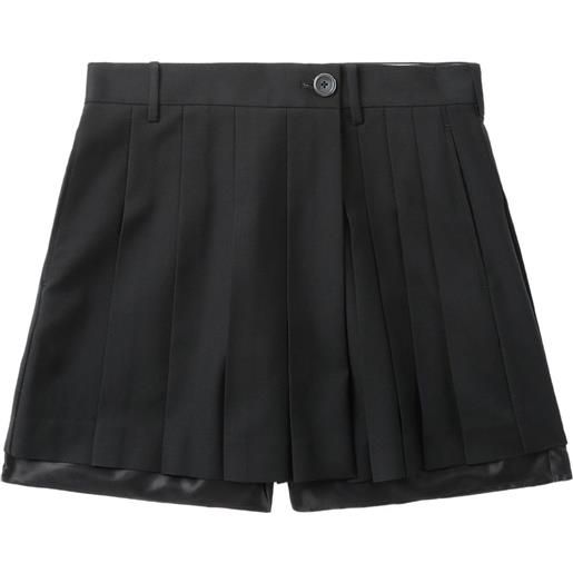 Helmut Lang shorts effetto gonna plissettata - nero