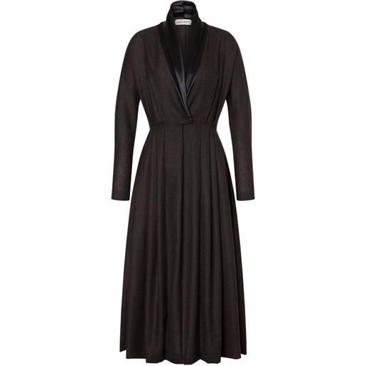 Alberta Ferretti abito a collo alto in lana vergine - grigio