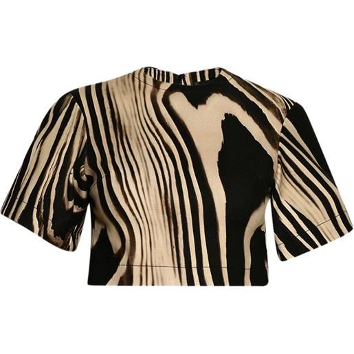 David Koma t-shirt con stampa zebrata - toni neutri