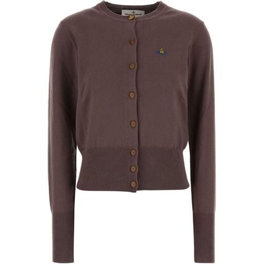 Vivienne Westwood cardigan bea con decorazione orb - marrone