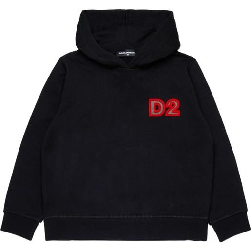 DSQUARED2 KIDS felpa con logo e cappuccio - nero