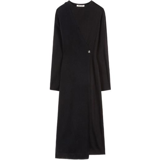 Ports 1961 abito midi asimmetrico - nero