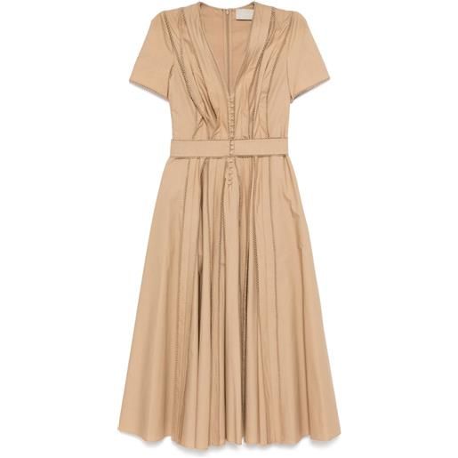 Elie Saab abito corto in popeline - marrone