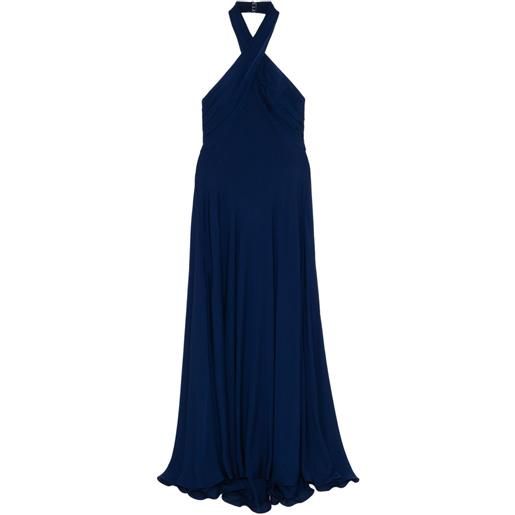 Elie Saab abito lungo in seta - blu