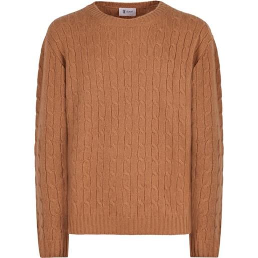 THE (Alphabet) maglione con lavorazione intrecciata - marrone