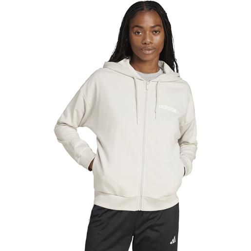 ADIDAS felpa con cappuccio essentials linear full-zip french terry allenamento donna