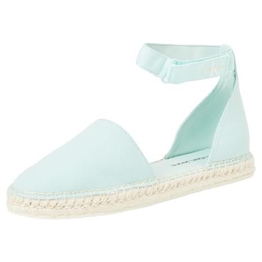 Calvin Klein jeans espadrillas donna ankle scarpe in tela, turchese (blue glass), 41