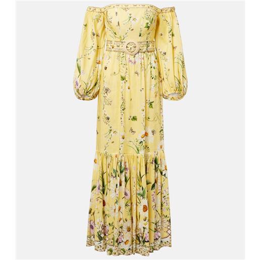 Camilla abito bustier daisy chains in lino e seta