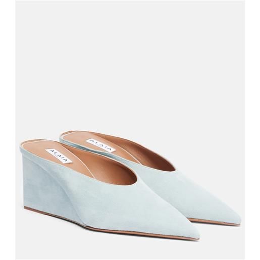 Alaia alaã¯a mules cube 75 in suede con zeppa