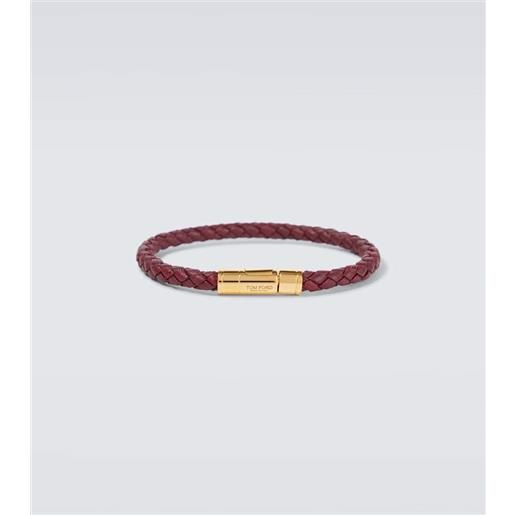 Tom Ford bracciale in pelle con logo