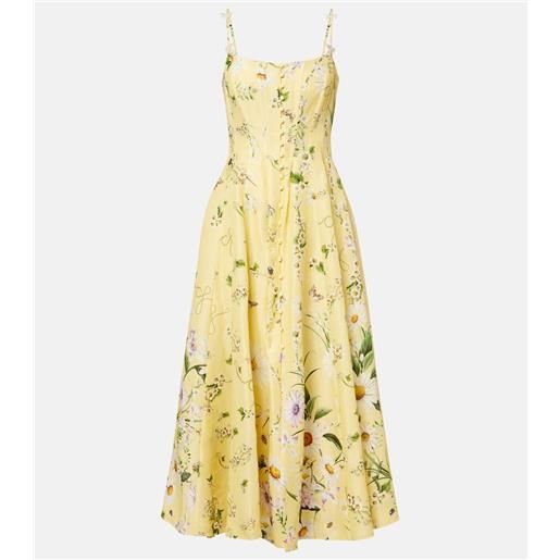 Camilla abito bustier daisy chains in lino e seta