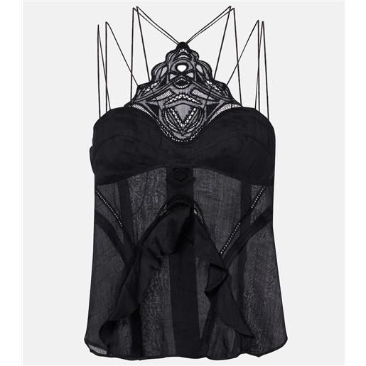 Isabel Marant camisole leana in ramia sangallo