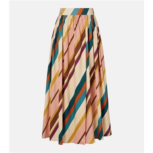Adriana Degreas gonna lunga in misto cotone a righe