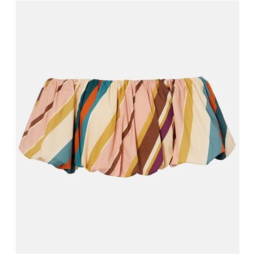 Adriana Degreas blusa cropped in misto cotone a righe