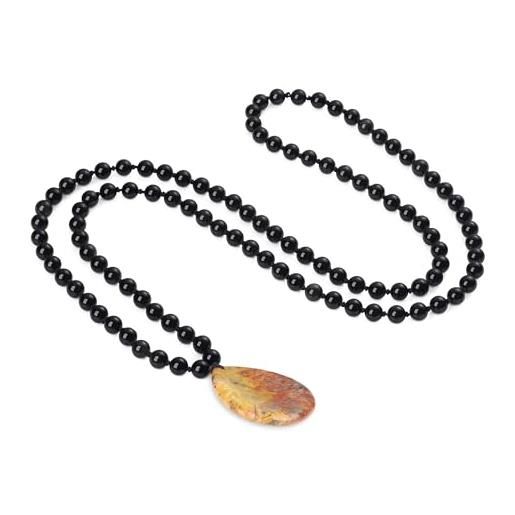 Sinfonie Collana Girocollo Rosario In Argento 925 Con Perle Nere – Lunghezza 47 Cm, Elegante E Sacra - 3