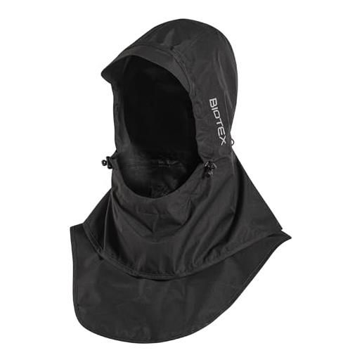 BIOTEX cappuccio universale block. Rain unisex, antipioggia e antivento, ideale per qualsiasi sport, portatile, nero