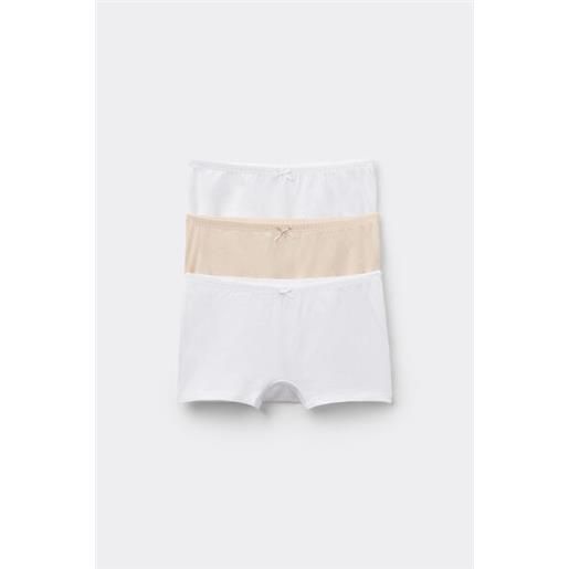 Tezenis 3 paia culotte pantaloncino cotone bimba bambina bianco